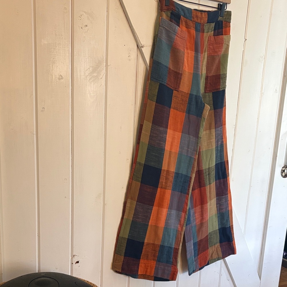 Ace & Jig Wide Leg Patchwork Pants in Orange, Blue, Green, Red